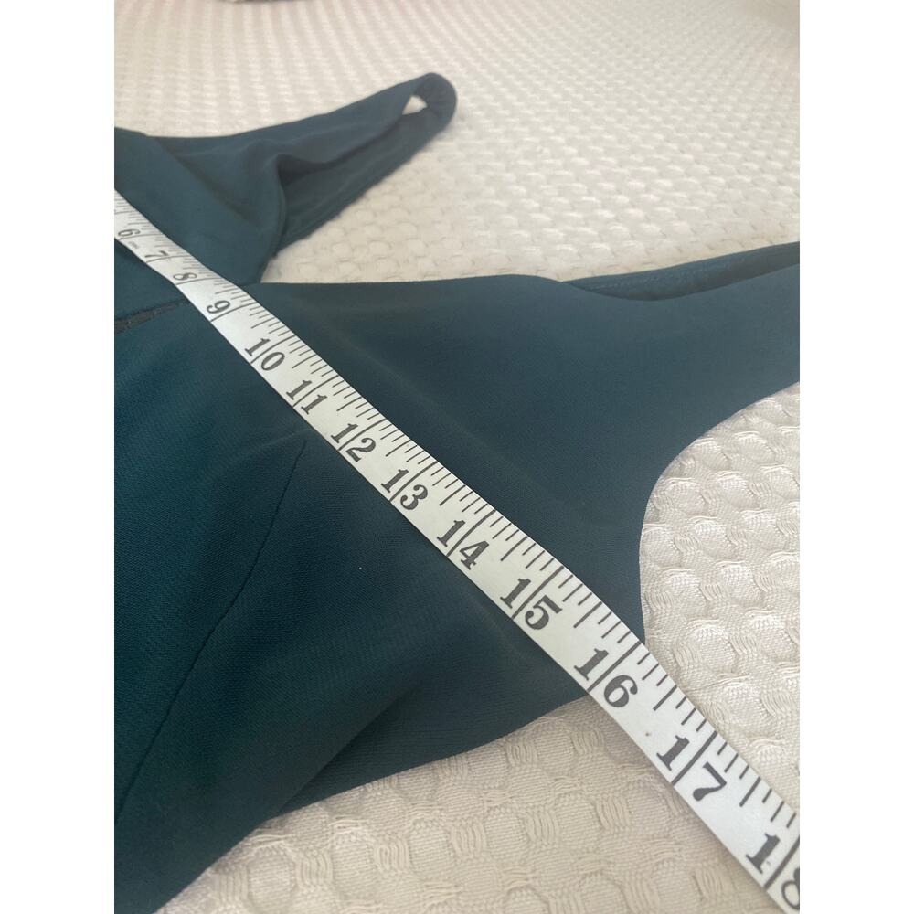 David Meister Women's 6 Green Double V-Neck Sheath Dress Metallic Details - Picture 9 of 14